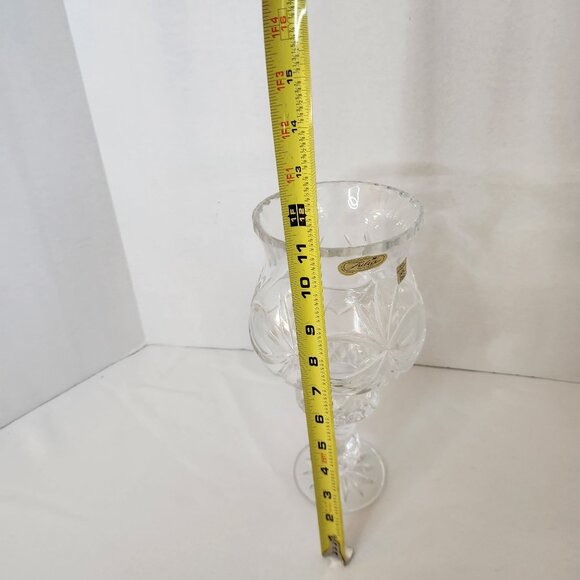 Vintage Julia Crystal 24% Lead Cut Glass Candle Holder/vase 11" Made in Poland - Picture 7 of 8